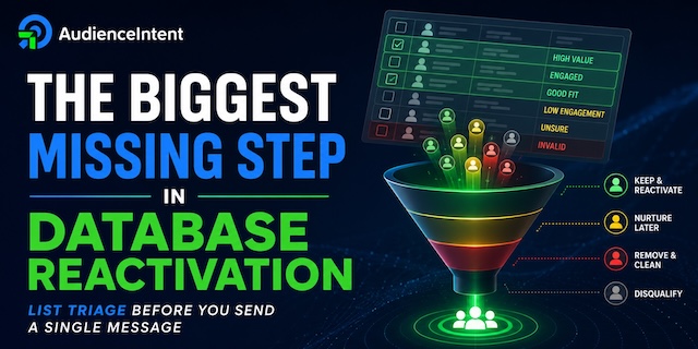 The Biggest Missing Step in Database Reactivation: List Triage Before
You Send a Single Message The Biggest Missing Step in Database Reactivation: List Triage Before
You Send a Single Message
